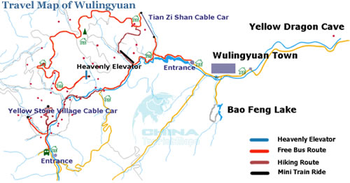 Zhangjiajie tourism Map